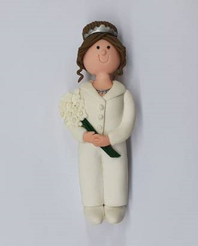 Bride with trousers claydough topper