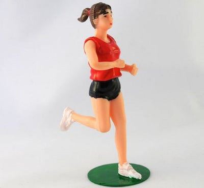 Jogging Runner female figurine plastic cake topper