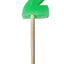 Alphabet or numeral candle on wooden pick NUMBER 2 Green
