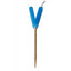 Alphabet or numeral candle on wooden pick Letter V Blue
