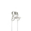 SILVER METAL CAKE TOPPER OH BABY