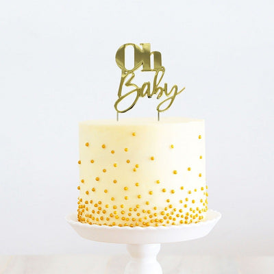 Gold METAL CAKE TOPPER OH BABY