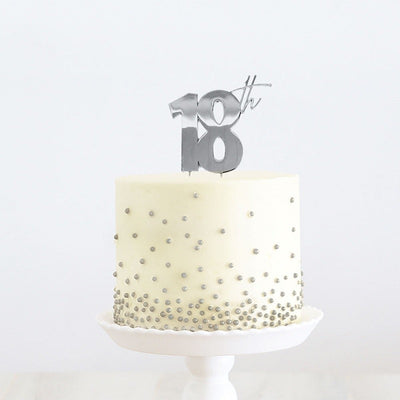 Silver METAL CAKE TOPPER 18TH
