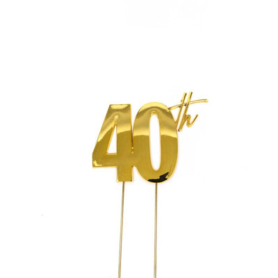 Gold METAL CAKE TOPPER 40TH