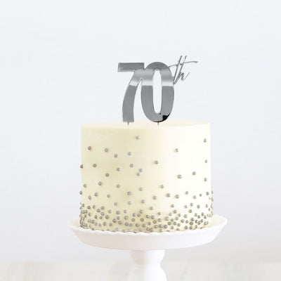 Silver METAL CAKE TOPPER 70TH