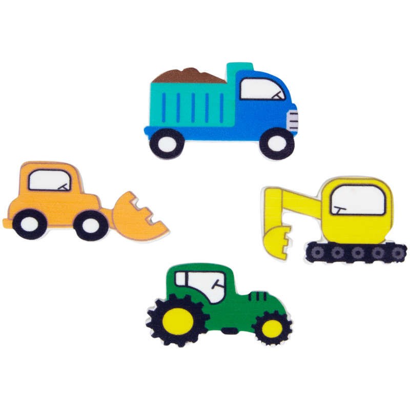 Royal icing decorations Trucks and construction vehicles
