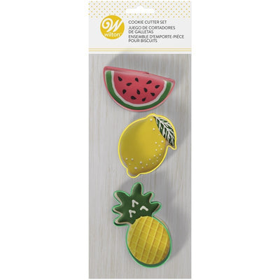Fruit set of 3 cookie cutters Pineapple Watermelon and lemon