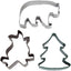 Set of 3 adventurer cookie cutters camp fire flames bear and pine tree