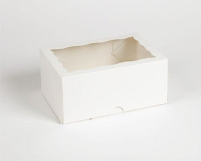 Cupcake box White holds 6 4inch 10cm deep with insert Pack of 50