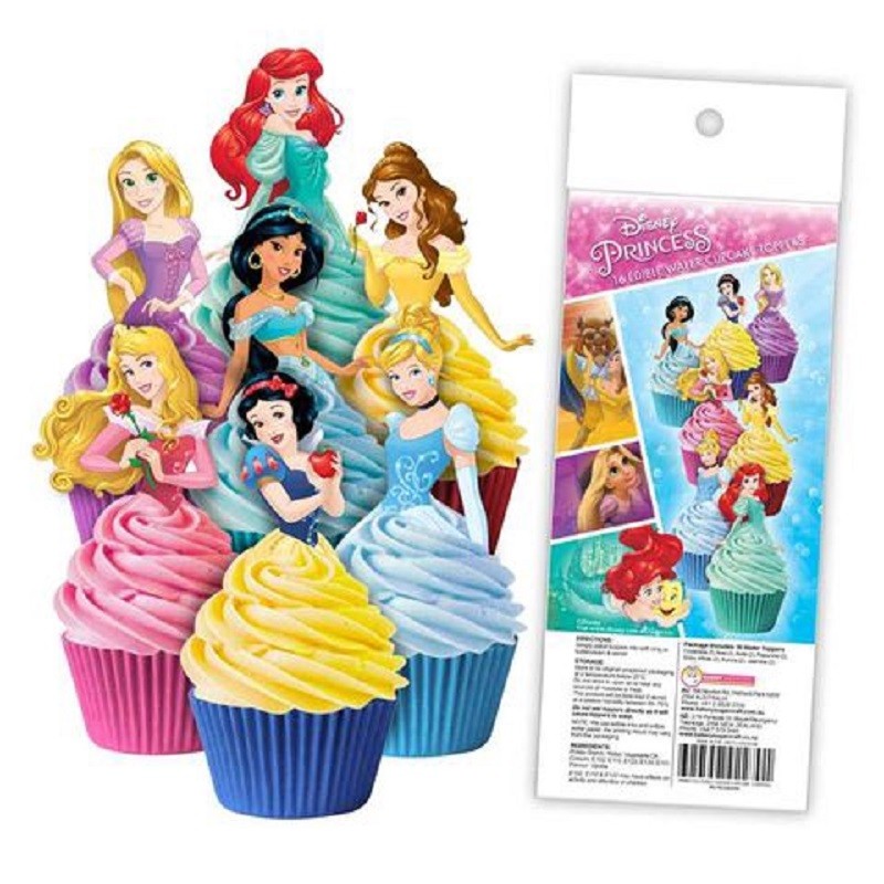 Disney Princess Pack 16 wafer paper cupcake toppers