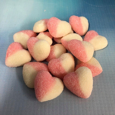Pink and White Hearts Gummy Candy lollies