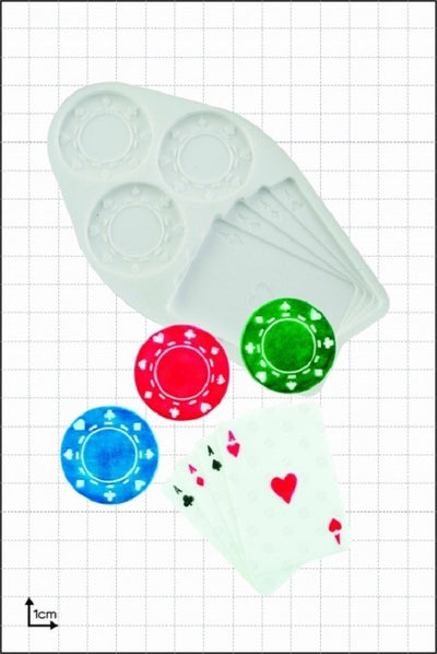 Casino poker chips and playing cards silicone mould