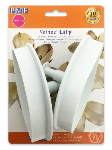 PME FLORAL PLUNGER CUTTERS Large VEINED LILY SET OF 2 100MM