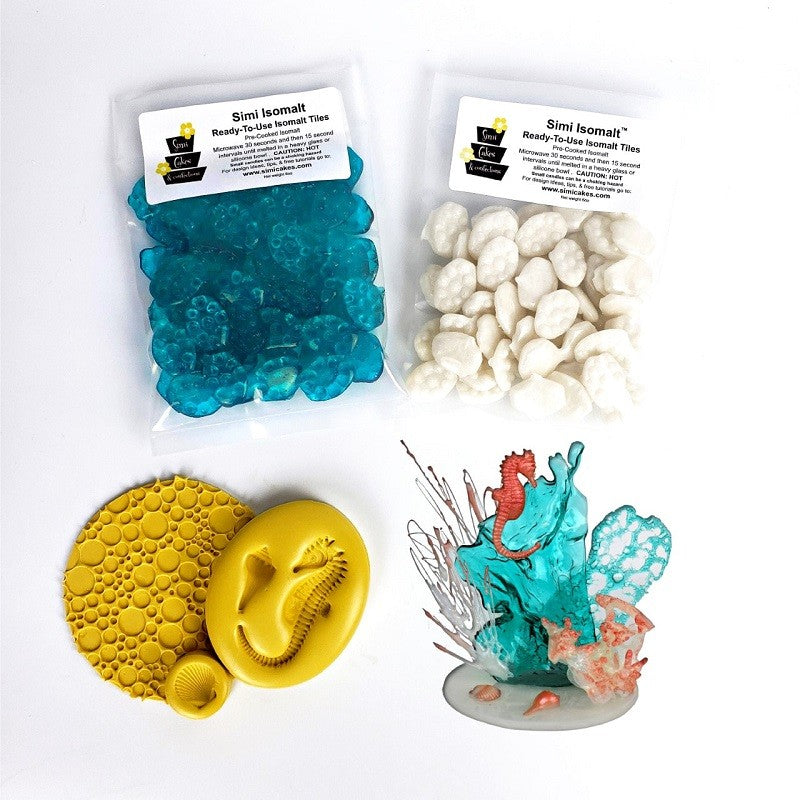 Corals and sea accessory isomalt showpiece kit by Simicakes