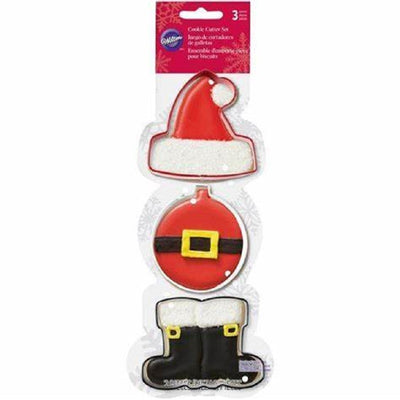 Set 3 Christmas cookie cutters Santa Hat Boots and bauble