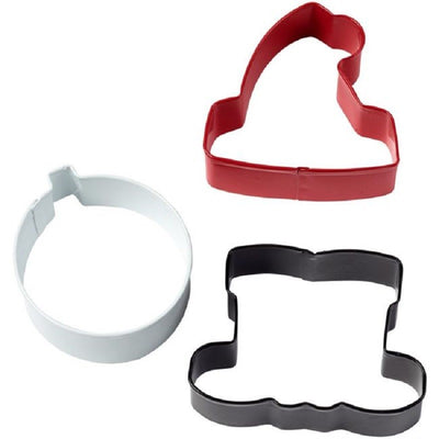 Set 3 Christmas cookie cutters Santa Hat Boots and bauble