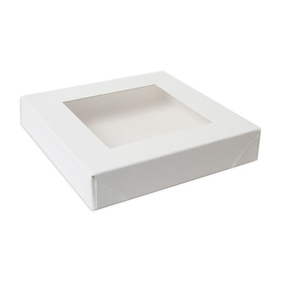 White window Box for cookies Small square Pack of 25