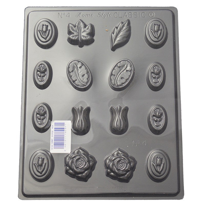 Flower and leaves truffle variety chocolate mould