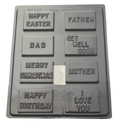 Special occasion message plaques chocolate mould