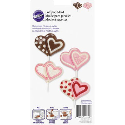 Double interlocking heart lollipop chocolate mould