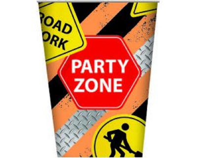 Construction vehicle party cups (8) 250ml