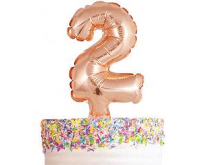 Rose gold number balloon cake topper 2