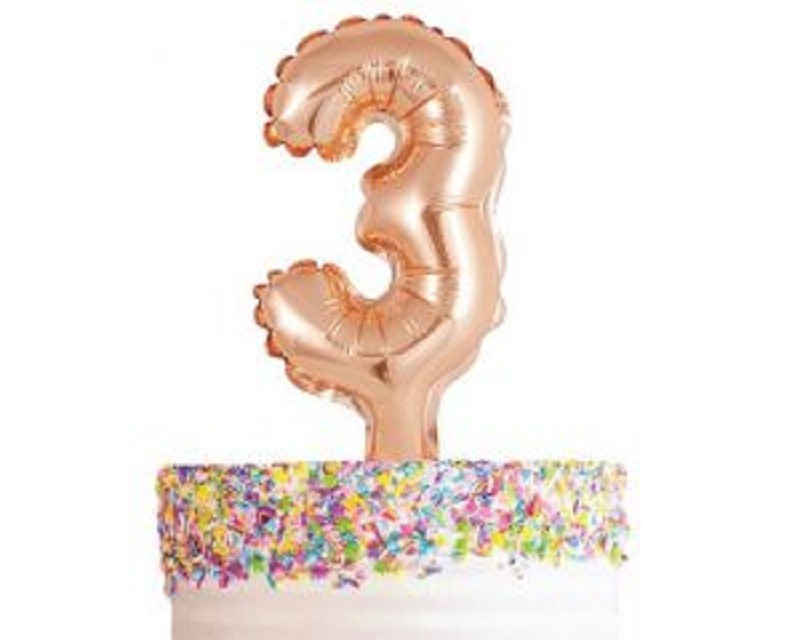 Rose gold number balloon cake topper 3