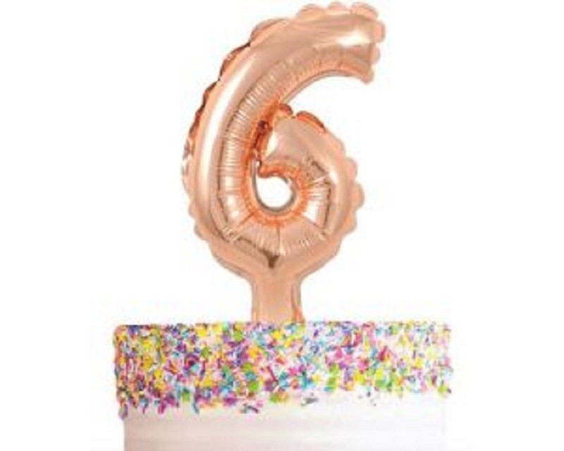 Rose gold number balloon cake topper 6