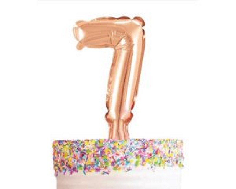 Rose gold number balloon cake topper 7