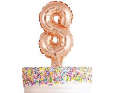 Rose gold number balloon cake topper 8