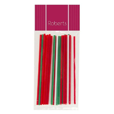 Lollipop sticks 6 inch RED/GREEN/WHITE (25)