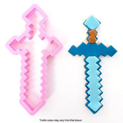 Pixellated sword cookie cutter