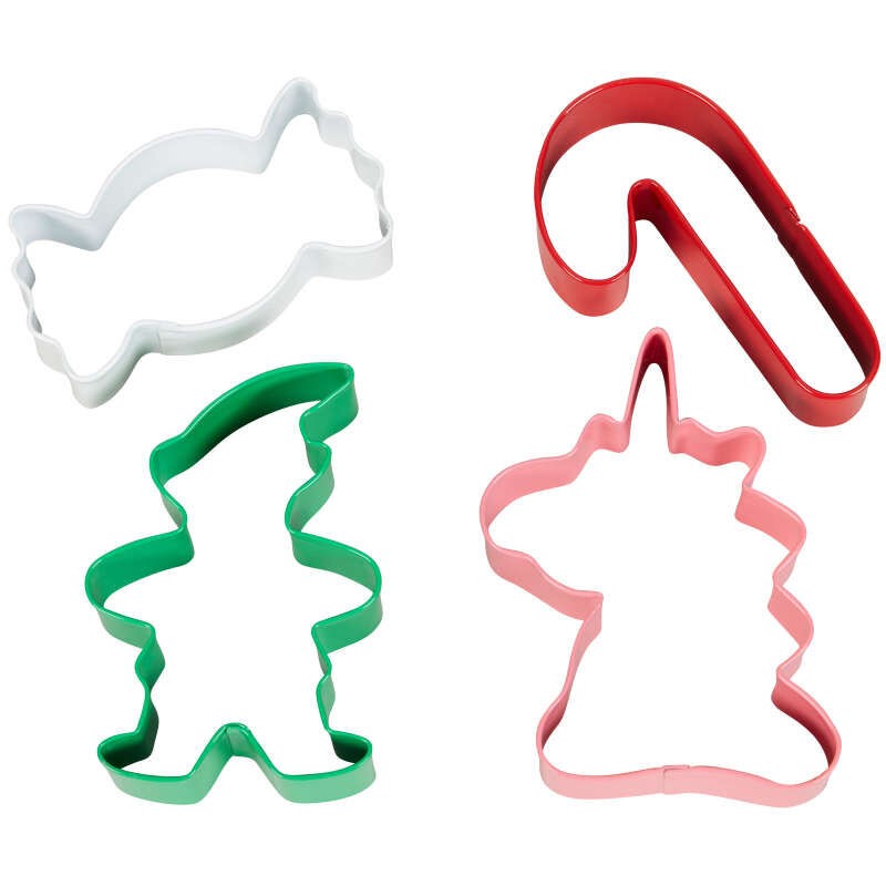 Winter Candyland Cookie Cutter Set 4 Unicorn elf and candies