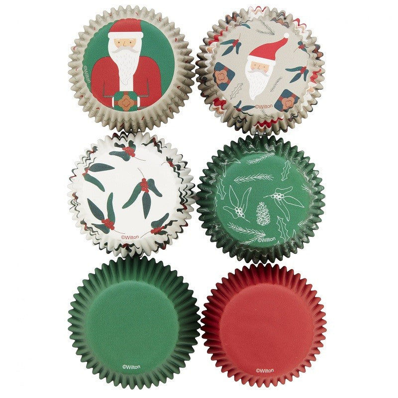 Christmas traditional Santa standard cupcake papers 150 pack