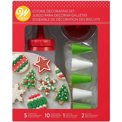 Cookie Decorating Set 18 Pieces squeeze bottle nozzles and bags