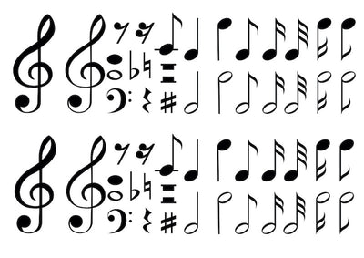 Character edible icing image sheet Musical notes