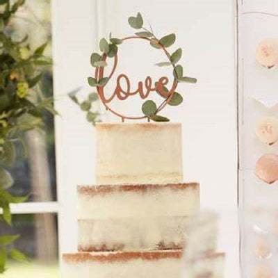 LOVE Botanical wedding cake topper add your own foliage