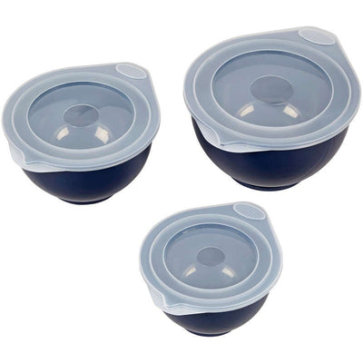 Set of 3 mixing and prep covered bowls by Wilton