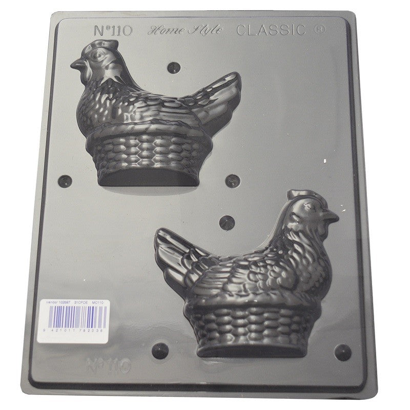 Happy Hen on Basket chocolate mould
