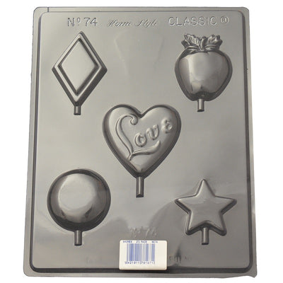 Assorted shapes lollipop chocolate mould