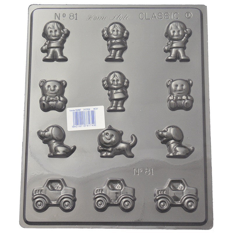 Little People Teddy bears cats dogs and cars chocolate mould