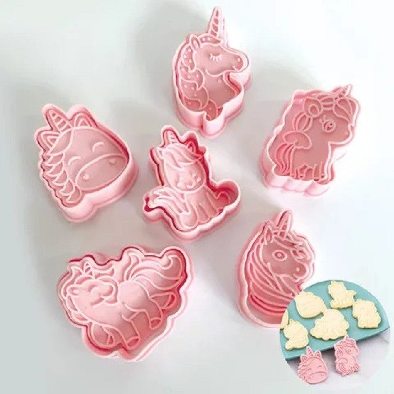 Unicorn cookie cutter set of 6 with embosser