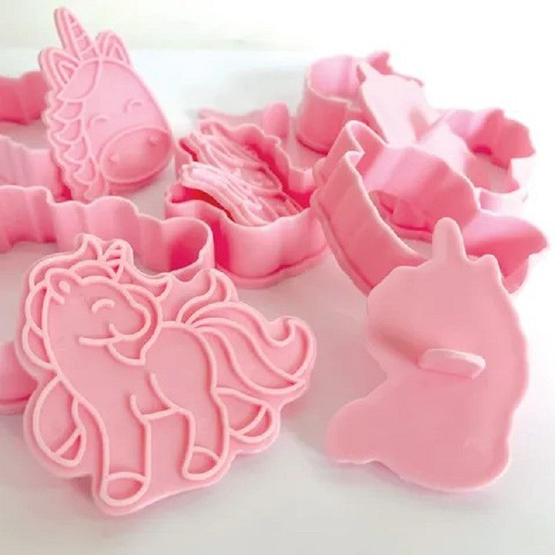 Unicorn cookie cutter set of 6 with embosser