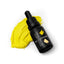 A bottle of SPRINKS Lemon Yellow Gel Colour with a dropper, placed next to a swatch of the yellow color.