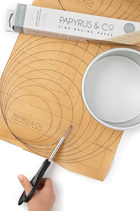 Non stick baking parchment cake template paper cut to fit your tin bases