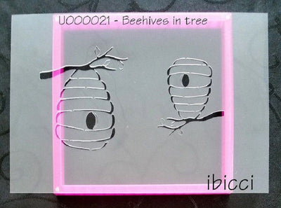 Beehive in tree stencil by ibicci