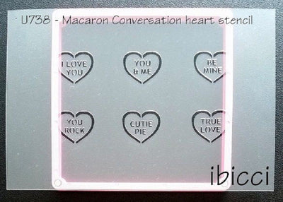 Conversation heart stencil perfect size for macarons by ibicci