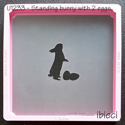 Standing Easter Bunny with 2 Eggs stencil by ibicci