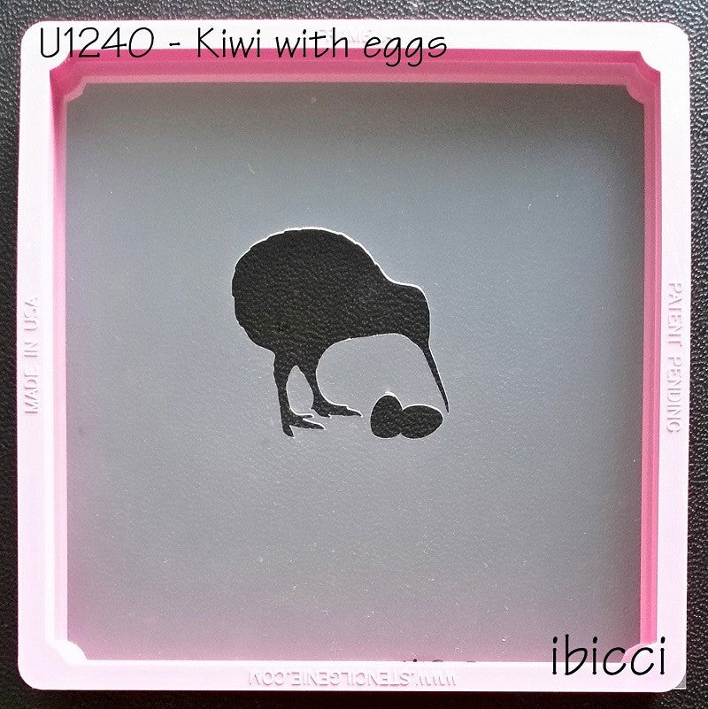 Easter Kiwi with 2 Eggs stencil by ibicci