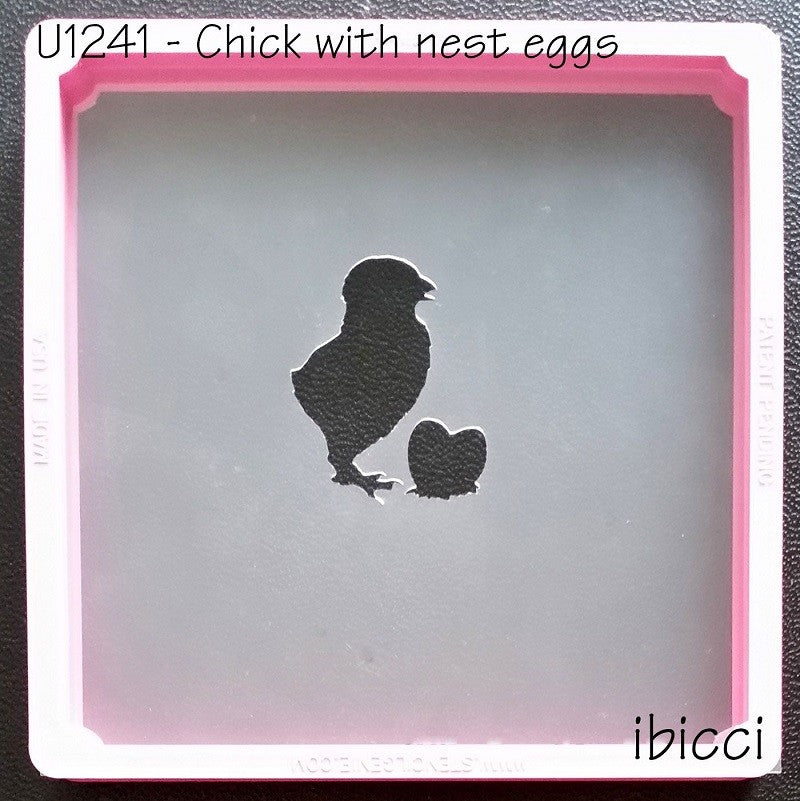 Easter chick with nest eggs stencil by ibicci
